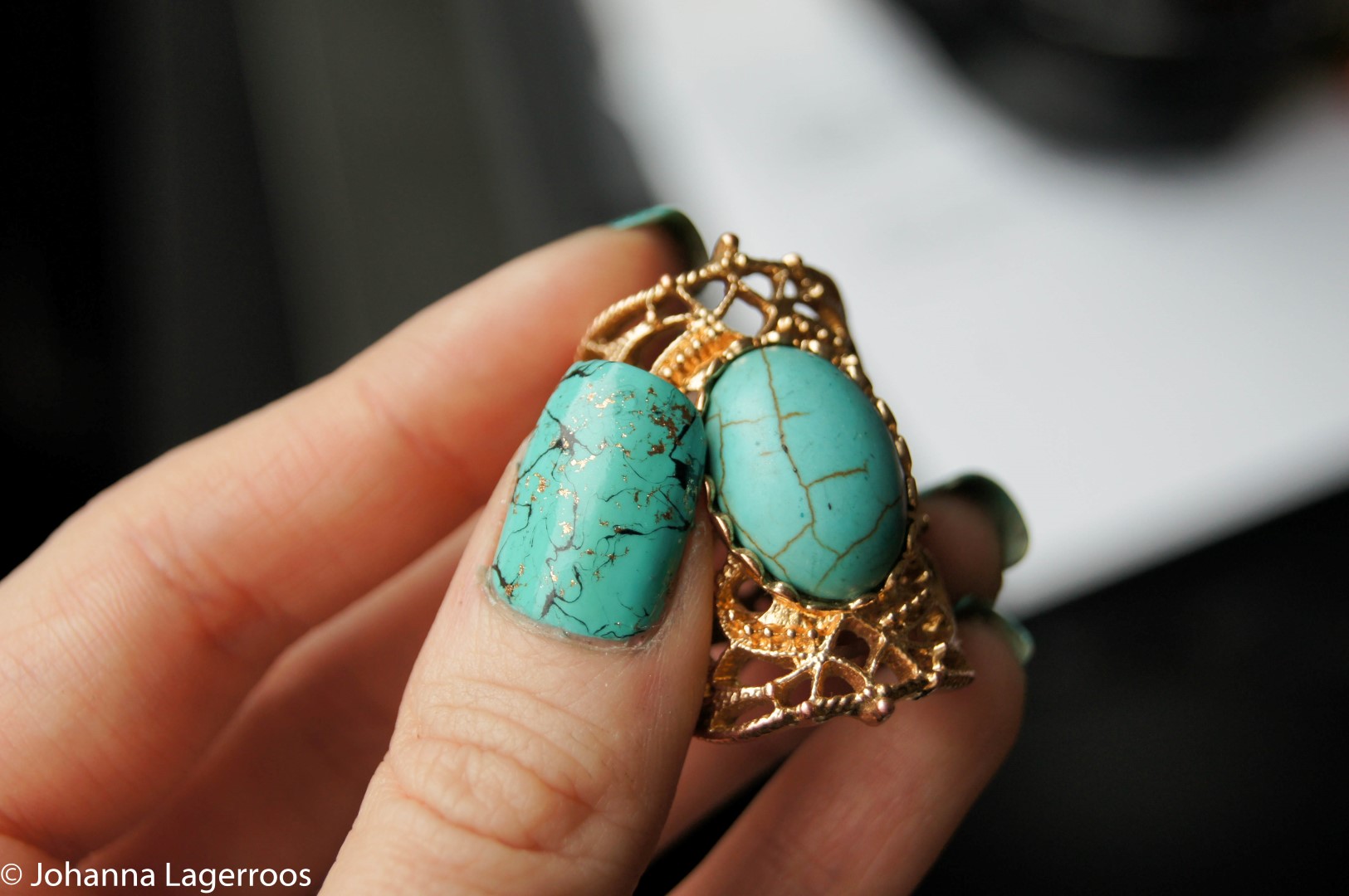 turquoise stone nails