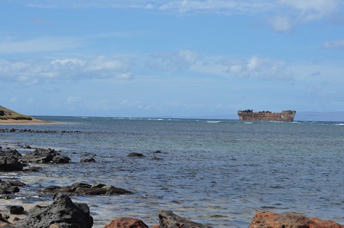 sunset beach hawaii shipwreck lanai manelebay