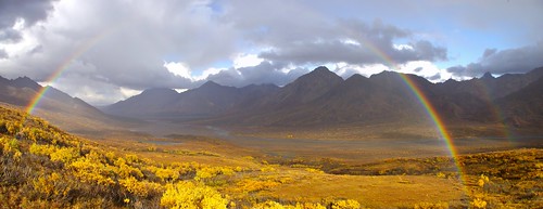 camping panorama favorite nature alaska unitedstates backpacking northamerica rainbows doublerainbow denalinationalpark