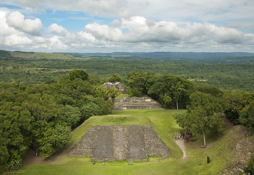 panorama landscape photo highlands ruins view pyramid maya belize yucatan ridge photograph mayan jungle clearing centralamerica elcastillo kghofsf