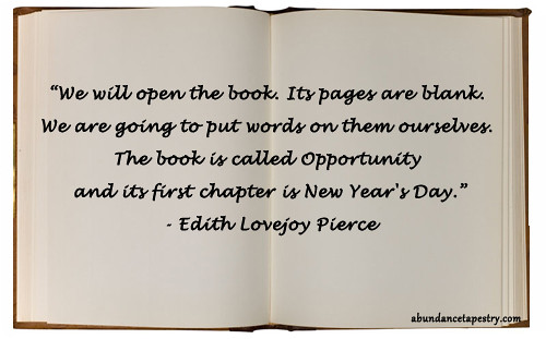 New Year Quote: Book is Called Opportunity