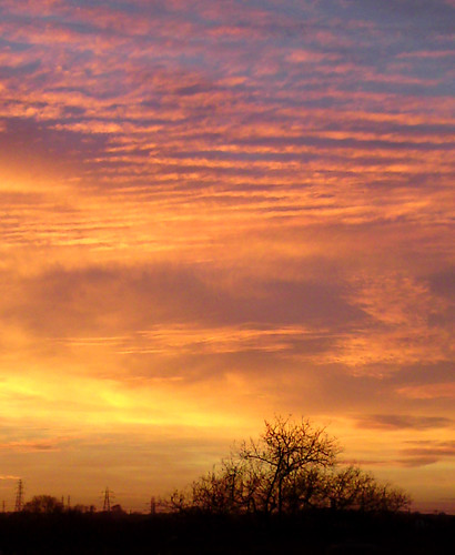 carlisle cumbria sunset colour stainton ripple ribbed clouds sky multicolour silhouette cameraphone camera