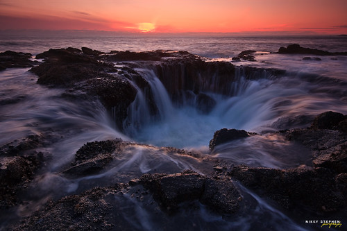 sunset oregon waves cove devils well waterhole capeperpetua thors sigma1020 devilscove canon40d thorswell
