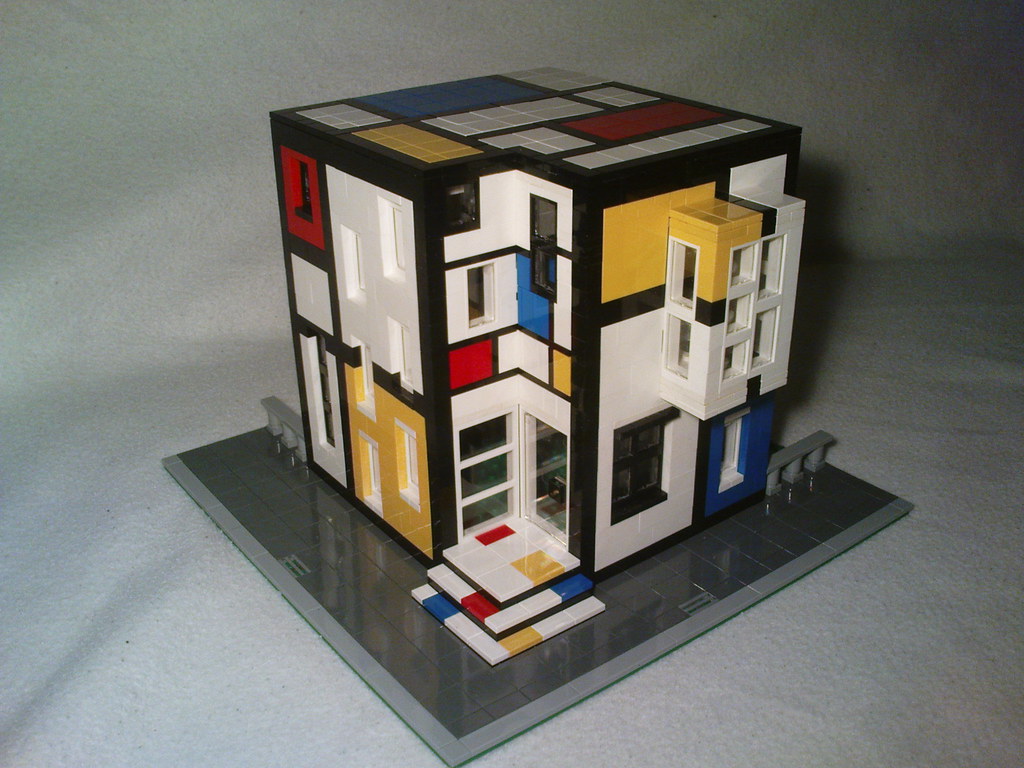 Lego Mondrian house with sidewalk