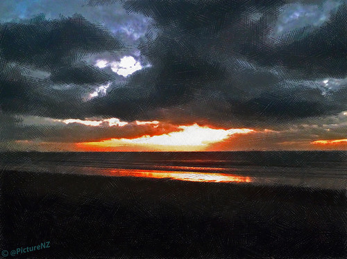ocean newzealand christchurch sky sun black art beach clouds sunrise dark dawn pacific canterbury nz southisland newbrighton chequered