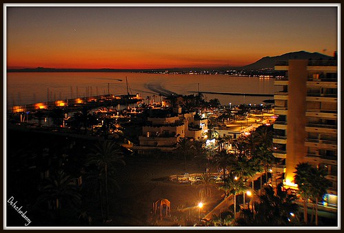 sunset sea sun beach night hotel spain sand gibraltar marbella peurtobanus