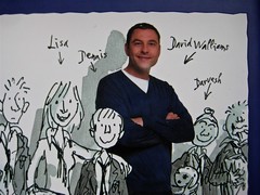 David Walliams, Campione in gonnella (The Boy in the Dress), Giunti 2011. Illustrazioni di Quentin Blake, progetto grafico di Simonetta Zuddas. q. di cop. (part.), 3