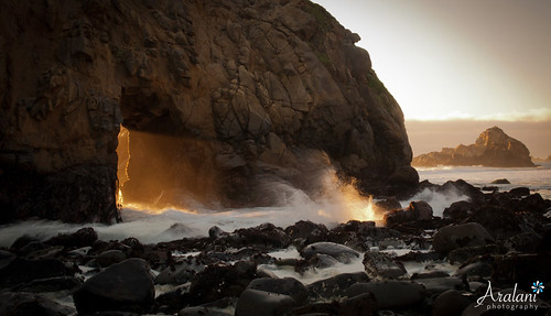 ocean california longexposure sunset landscape scenic bigsur wave sunbeam pfifferbeach aralaniphotography