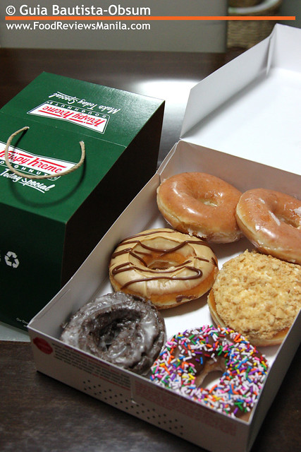 Krispy Kreme doughnuts with box handle