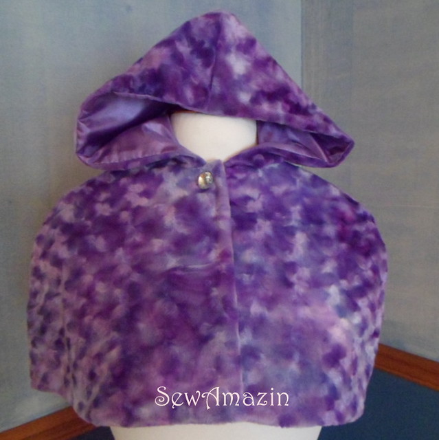 Pretty Purple Hooded Capelet