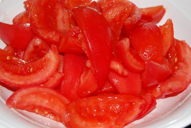 tomaten geweckt met basilicum
