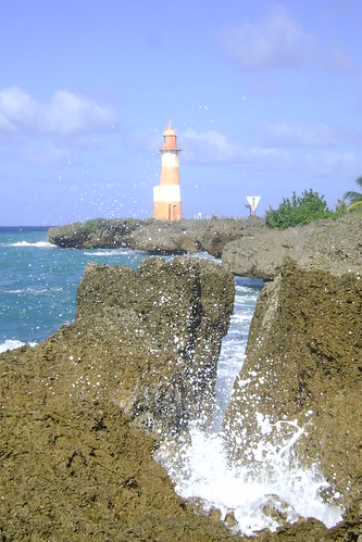 lighthouse faro mare waves jamaica oceano onde scogli caraibi portantonio