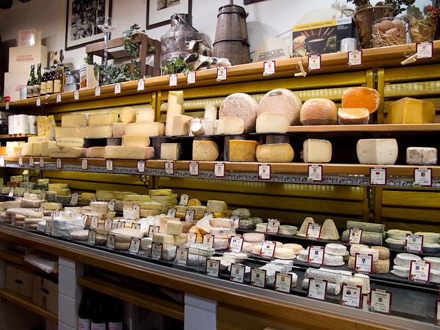 Cheeses and more cheeses from Androuet cheese shop in Paris