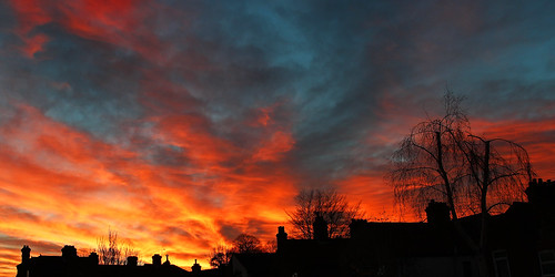 sunset colour silhouette clouds cityscape norwich
