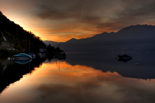 sunset lake beach canon reflections lago ticino dusk 7d maggiore hdr photomatix