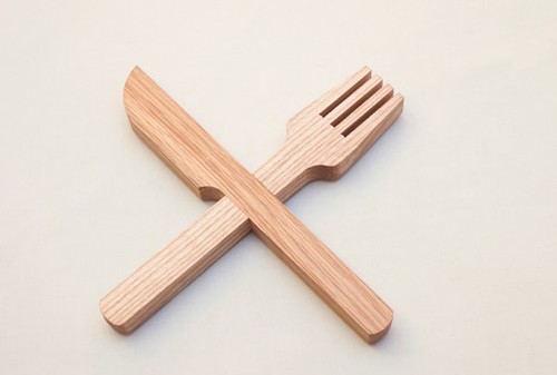 Wooden Knife and Fork Trivet - Folksy