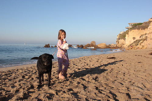 Bug and Holly at the beach