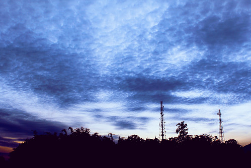 morning blue sky orange view purplesky