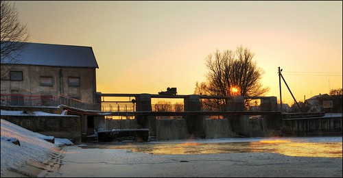 winter sunset panorama cold ice dam frozenwater hdr rive
