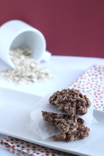 No bake Cookies - peanut butter chocolate oats