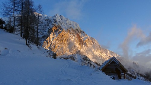 winter sunset white snow mountains slovenia gore slovenija vrsic vršič prisank prisojnik