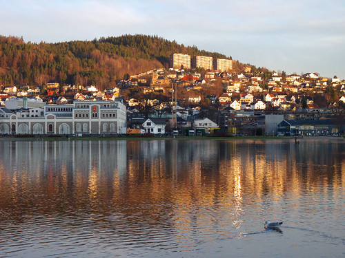 morning norway sunrise reflections river drammen