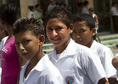 Boys in parade in Granada, Nicaragua