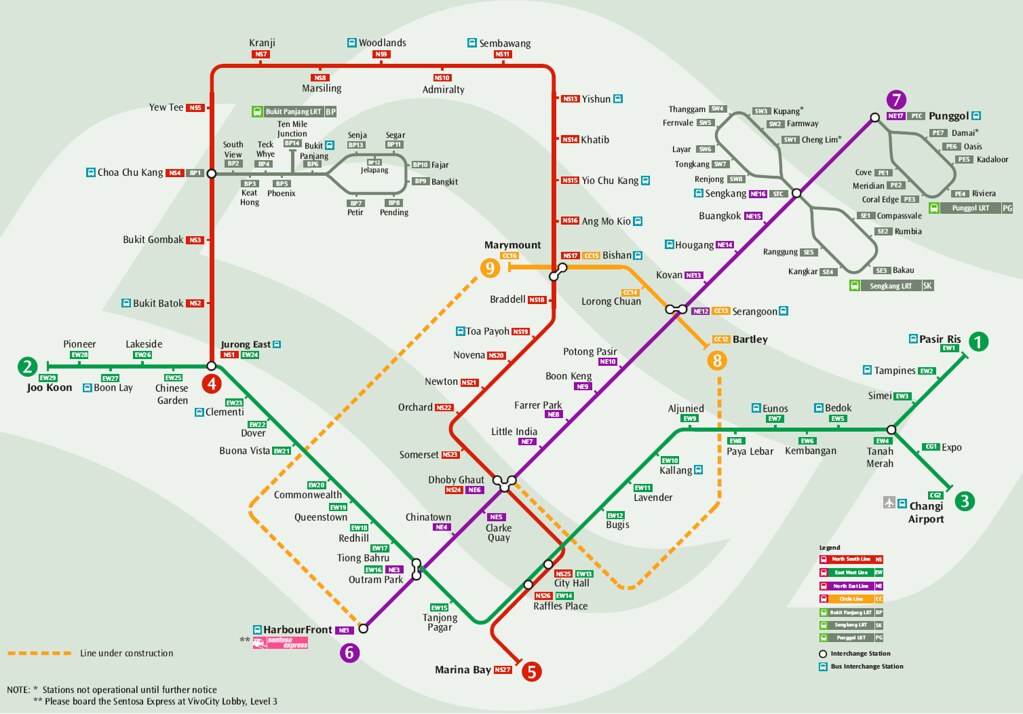 Mapa Metro Singapur