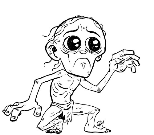 Gollum for coloring book | Here I have drawn Gollum from The… | Flickr