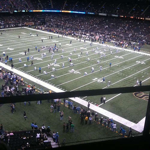 Watching the Saints game from a suite