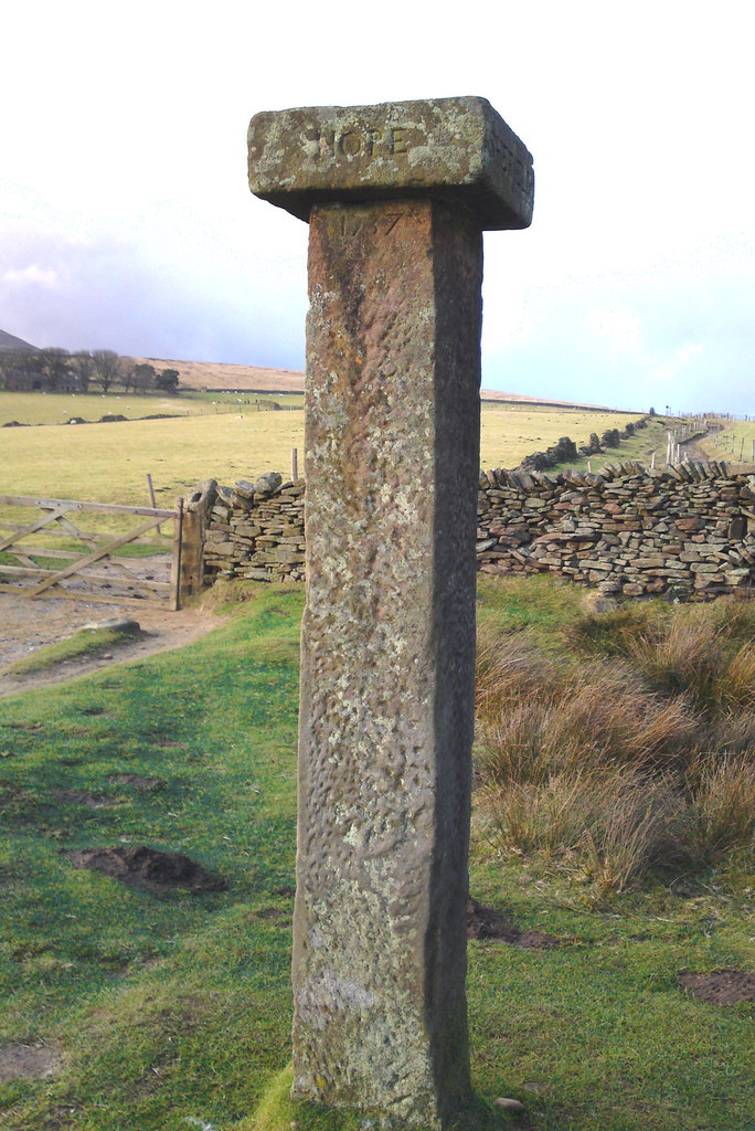 Hope Cross above Edale on the line of old Roman road from Brough to Glossop, Derbyshire, Peak District National Park