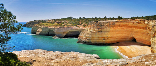 sea panorama praia beach water beauty landscape coast rocks scenic cliffs caves