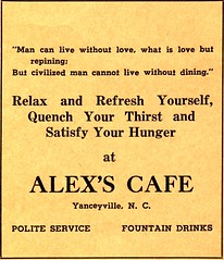 Alex's Cafe (Yanceyville, NC) 1940s