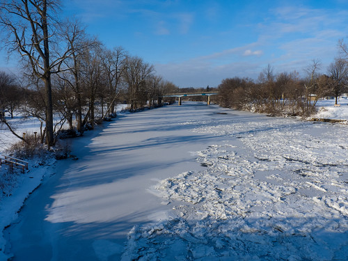 bridge snow ice mi michigan midland frozenriver tridge midlandmi midlandmichigan p1060234