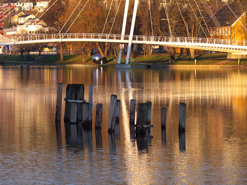 morning bridge norway sunrise reflections river drammen