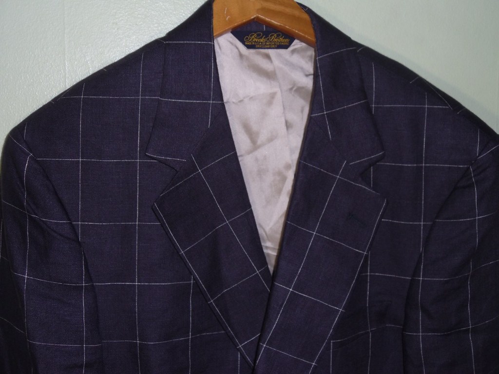 Brooks Brothers Navy Blue Pure Linen Sport Coat 42 R  