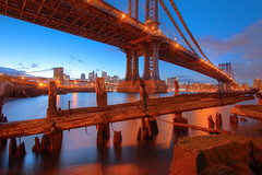 Manhattan Bridge At Sunset