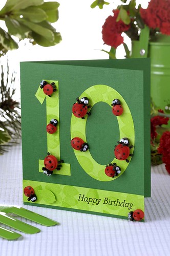 Quilled ladybug card