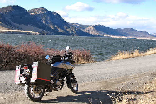 winter montana motorcycle suzuki dl650 vstrom motorcycletouring holterlake