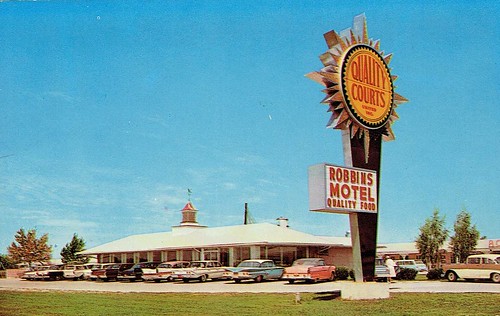 restaurant postcard motel oldcars qualitycourts
