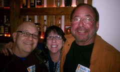 Steve, Judy, and Shel Israel at the Tel Aviv Beer TweetUp in 2011.