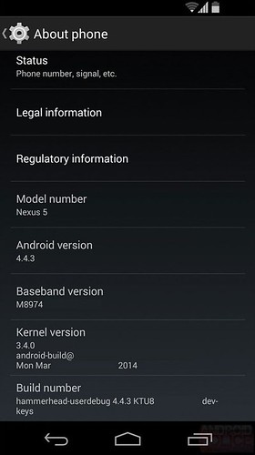 Android 4.4.3 для Nexus 5