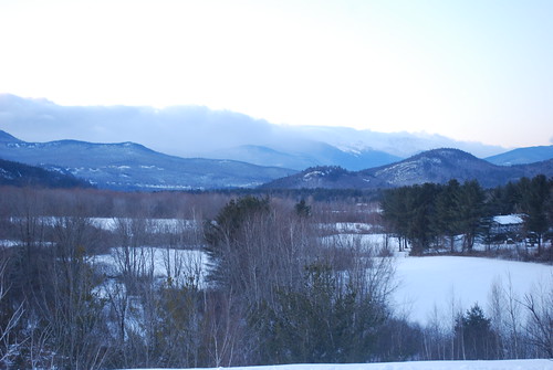 winter sky snow mountains cold clouds view snowy conway scenic newengland newhampshire nh hills valley fields february overlook intervale