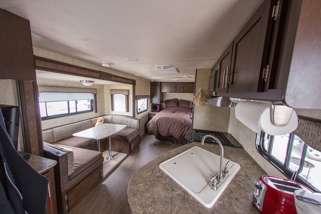 Inside our new 2014 Forest River Evo 2160 trailer