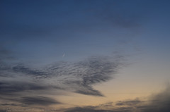 After the sunset - clouds, moon, and stars