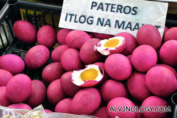 Pink salted eggs