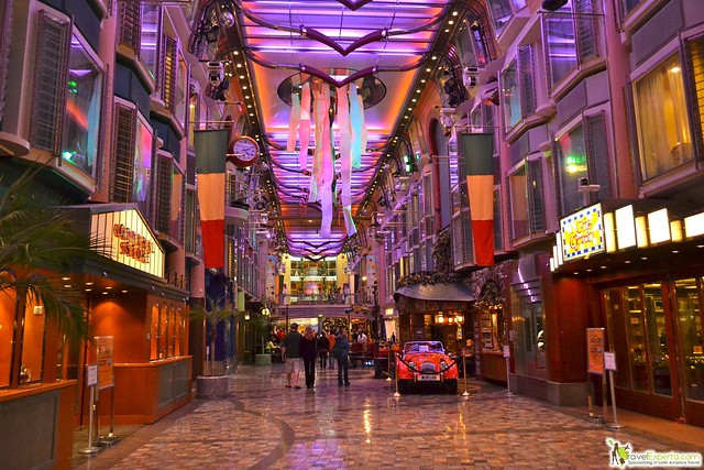 shopping district inside of the royal caribbean