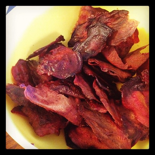 Turns out beet chips are tasty as hell