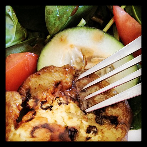 Rosemary Roasted Eggplant & Spinach Salad #lunchtime #366bites