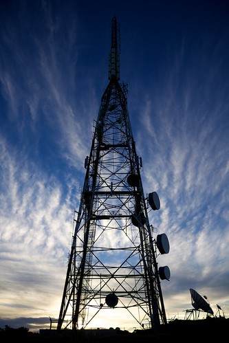 sunset newzealand radio dunedin 365 satellitedish mtcargill transmissiontower project365 365364